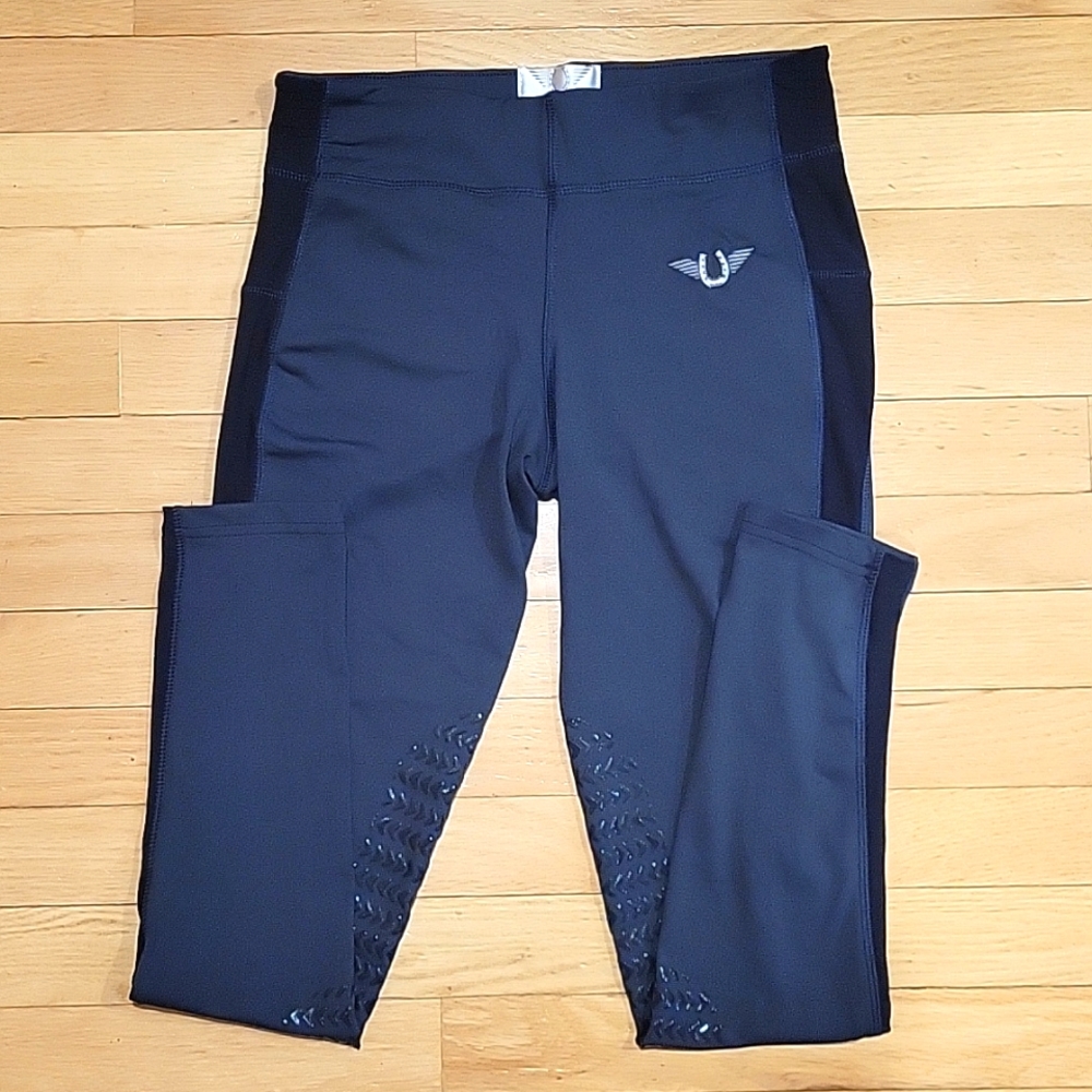 Tuff Rider equestrian riding pants leggings blue small